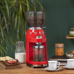 350g Red Smeg Retro Coffee Grinder