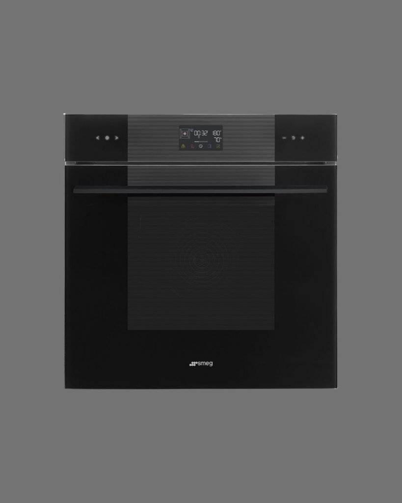 Luxury Black Linea Built-in Smeg Microwave