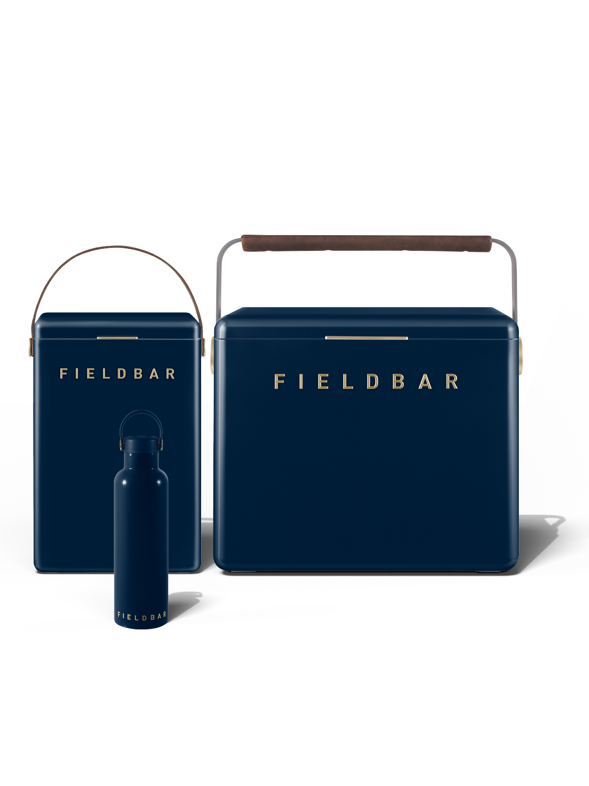 Fieldbar Cooler Box Set and Field Bottle Sea Boat Blue