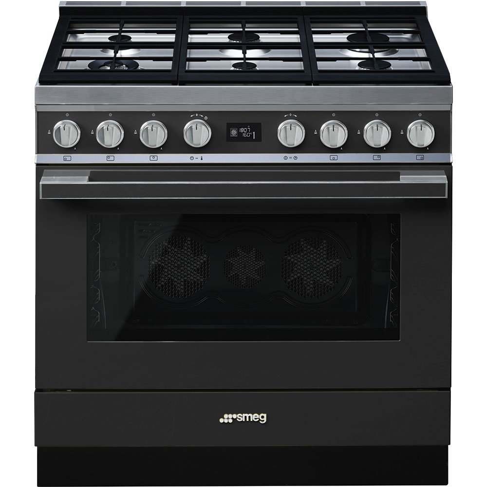 Smeg CPF9GPAN Portofino 90cm Gas Cooker Anthracite