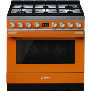 Smeg CPF9GPOR Portofino 90cm Gas Cooker Orange