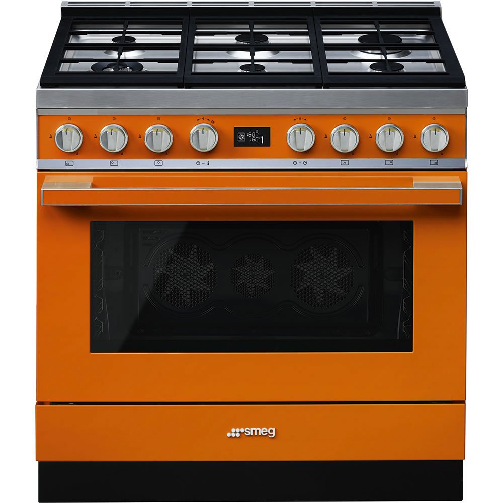 Smeg CPF9GPOR Portofino 90cm Gas Cooker Orange