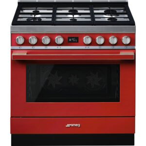 Smeg CPF9GPR Portofino 90cm Gas Cooker Red