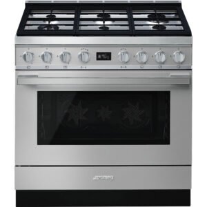 Smeg CPF9GPX Portofino 90cm Gas Cooker Stainless Steel