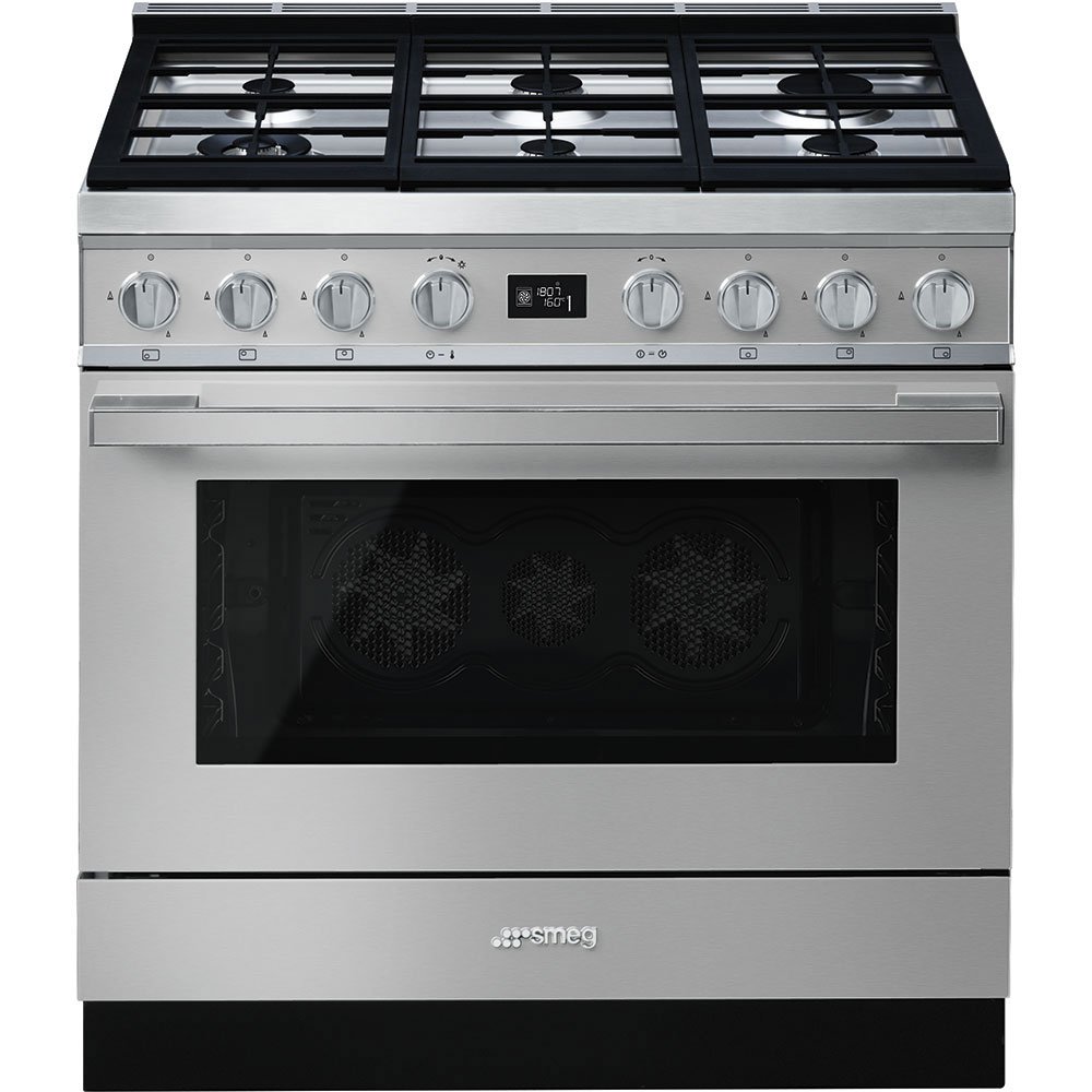 Smeg CPF9GPX Portofino 90cm Gas Cooker Stainless Steel