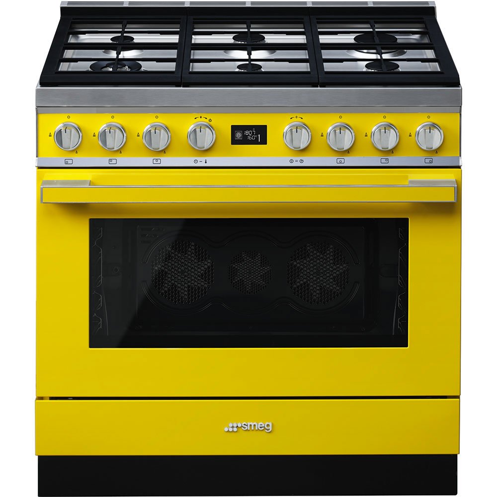 Smeg CPF9GPYW Portofino 90cm Gas Cooker Yellow