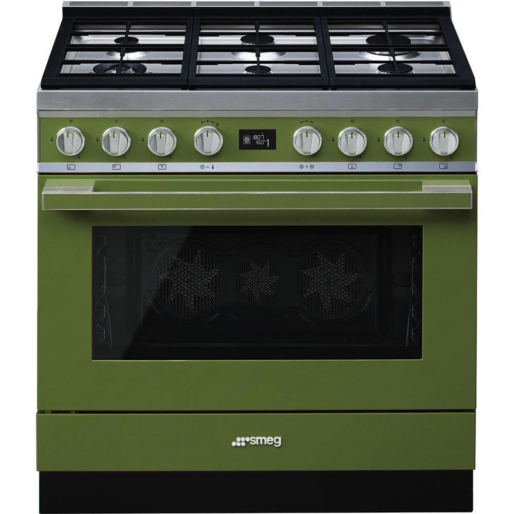 Smeg CPF9GPOG Portofino 90cm Gas Cooker Olive Green