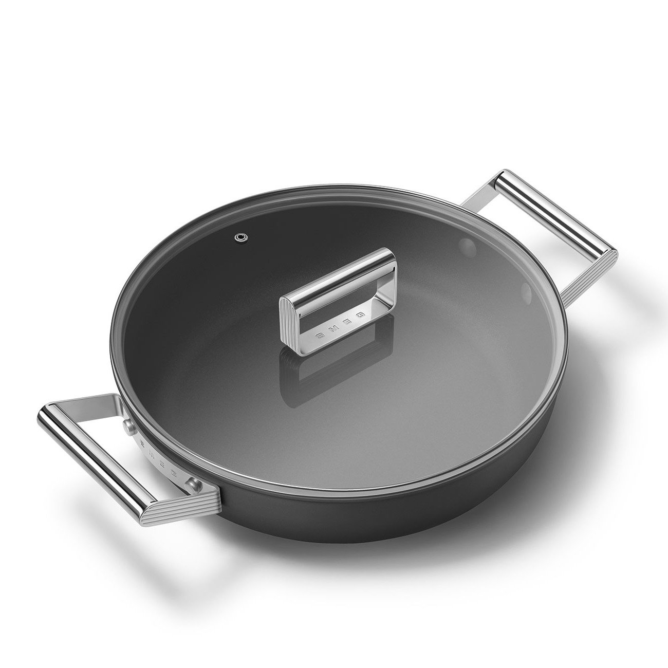 Smeg DPF2812BLM 28cm Non-Stick Deep Pan - Black
