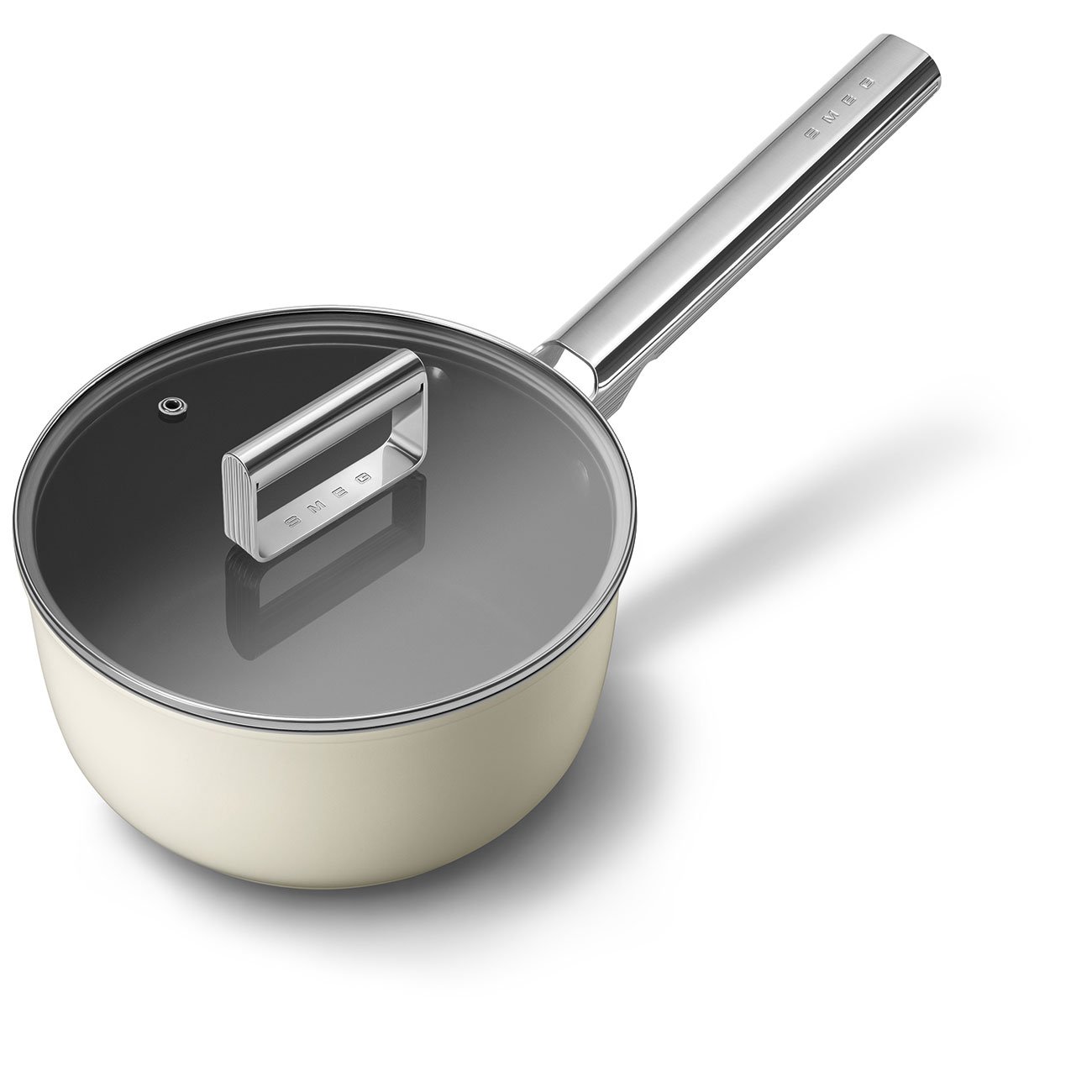 Smeg SPF2012CRM 20cm Non-Stick Saucepan - Cream