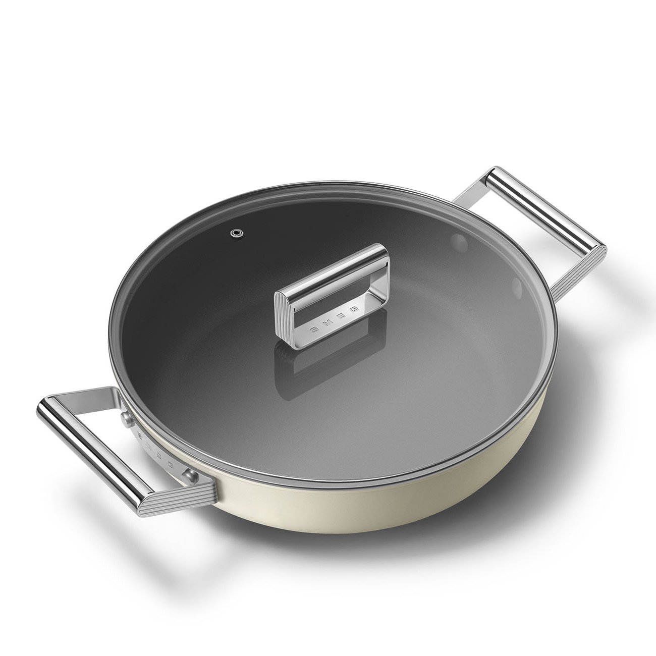 Smeg DPF2812CRM 28cm Non-Stick Deep Pan - Cream