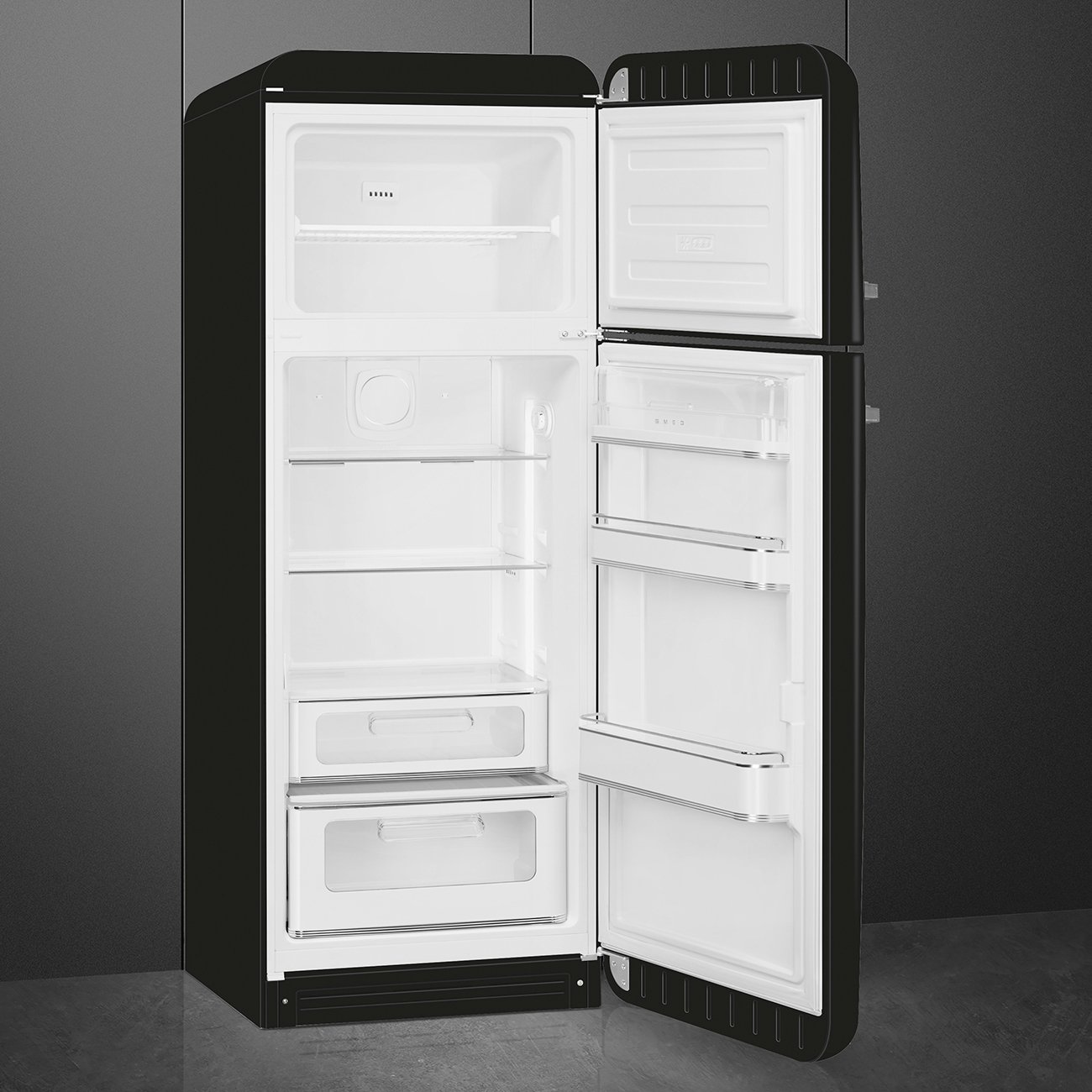 Smeg FAB30RBL5 50’s Style 60cm Fridge-Freezer - Black (Right Hinge)